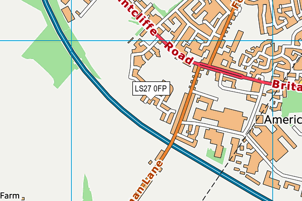 LS27 0FP map - OS VectorMap District (Ordnance Survey)