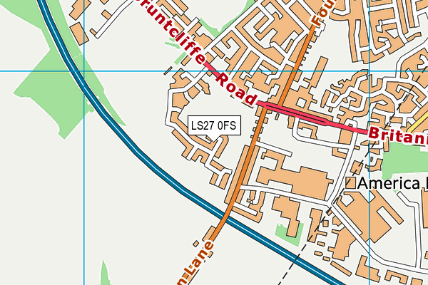 LS27 0FS map - OS VectorMap District (Ordnance Survey)