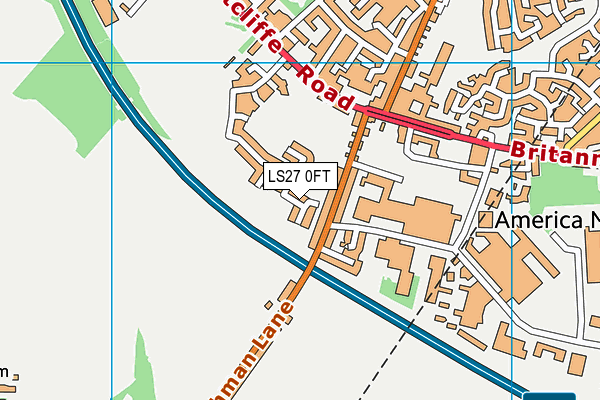 LS27 0FT map - OS VectorMap District (Ordnance Survey)