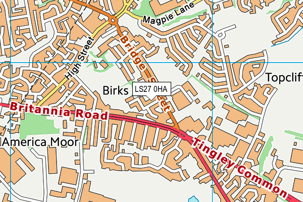 LS27 0HA map - OS VectorMap District (Ordnance Survey)