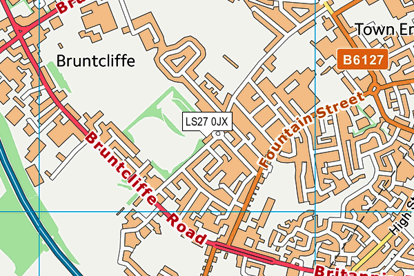 LS27 0JX map - OS VectorMap District (Ordnance Survey)