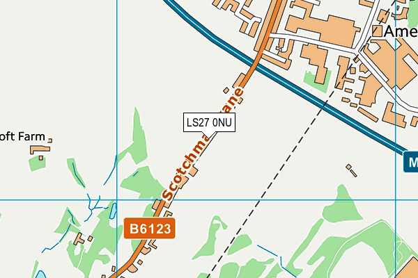 LS27 0NU map - OS VectorMap District (Ordnance Survey)