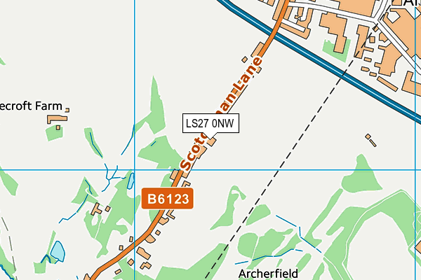 LS27 0NW map - OS VectorMap District (Ordnance Survey)