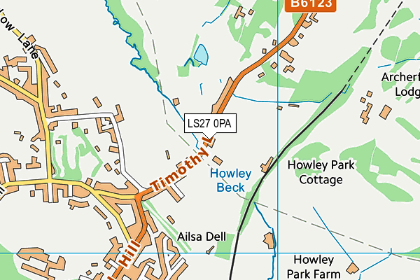 LS27 0PA map - OS VectorMap District (Ordnance Survey)