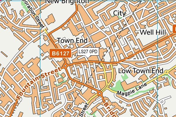 Morley Academy map (LS27 0PD) - OS VectorMap District (Ordnance Survey)