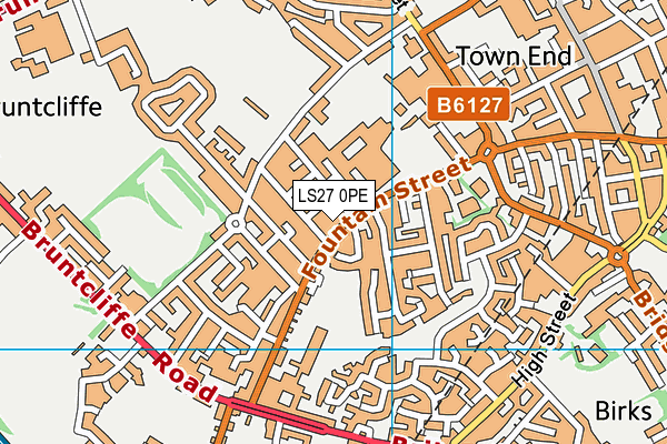 LS27 0PE map - OS VectorMap District (Ordnance Survey)