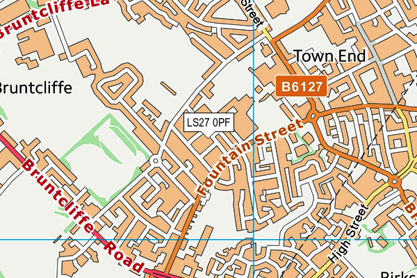 LS27 0PF map - OS VectorMap District (Ordnance Survey)