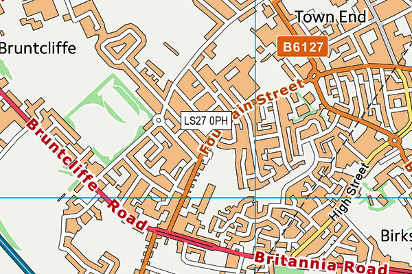 LS27 0PH map - OS VectorMap District (Ordnance Survey)