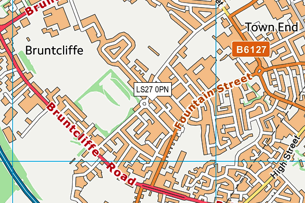 LS27 0PN map - OS VectorMap District (Ordnance Survey)