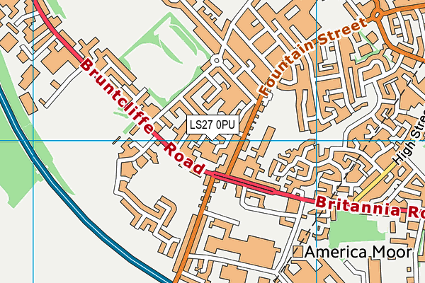 LS27 0PU map - OS VectorMap District (Ordnance Survey)