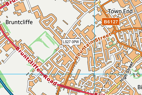 LS27 0PW map - OS VectorMap District (Ordnance Survey)