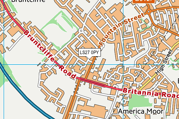 LS27 0PY map - OS VectorMap District (Ordnance Survey)