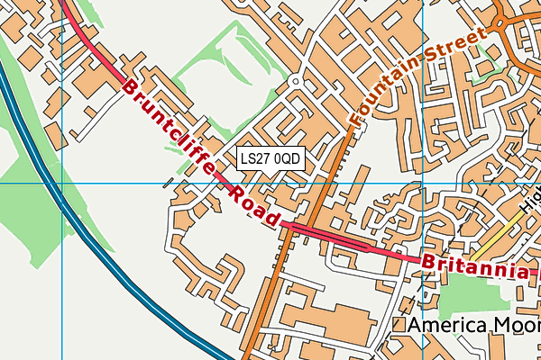 LS27 0QD map - OS VectorMap District (Ordnance Survey)