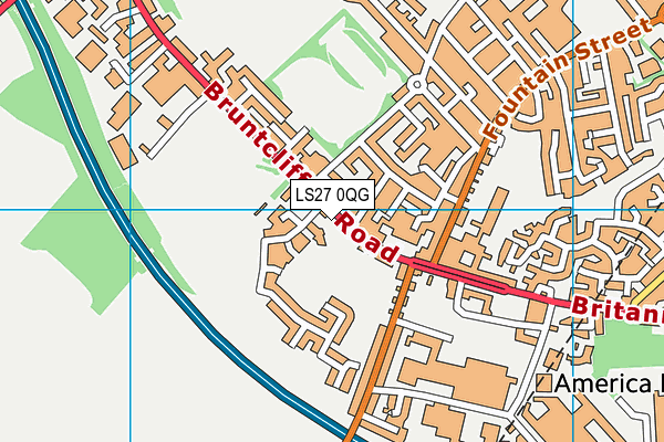LS27 0QG map - OS VectorMap District (Ordnance Survey)