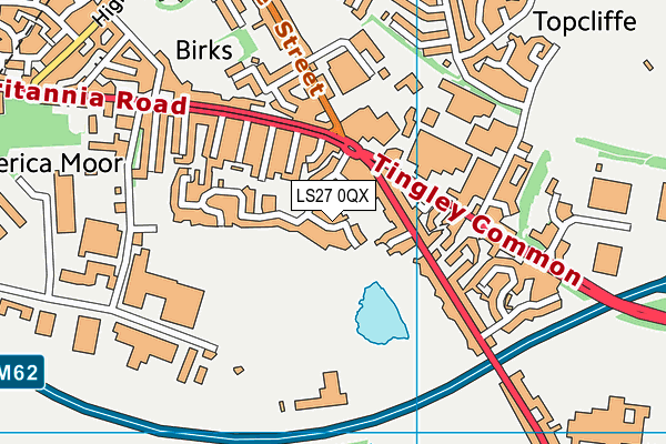 LS27 0QX map - OS VectorMap District (Ordnance Survey)