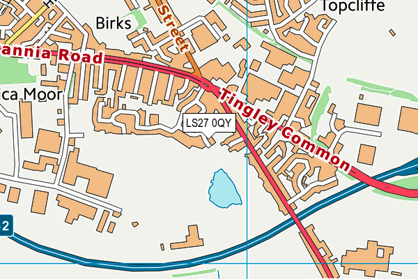 LS27 0QY map - OS VectorMap District (Ordnance Survey)