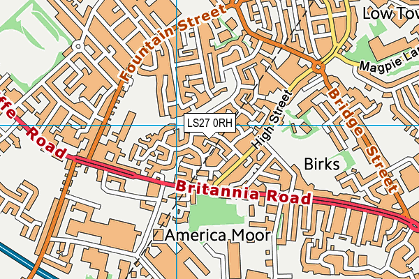 LS27 0RH map - OS VectorMap District (Ordnance Survey)
