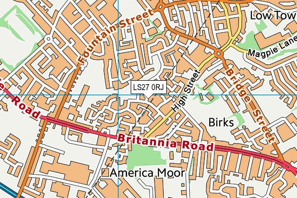 LS27 0RJ map - OS VectorMap District (Ordnance Survey)