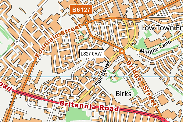 LS27 0RW map - OS VectorMap District (Ordnance Survey)