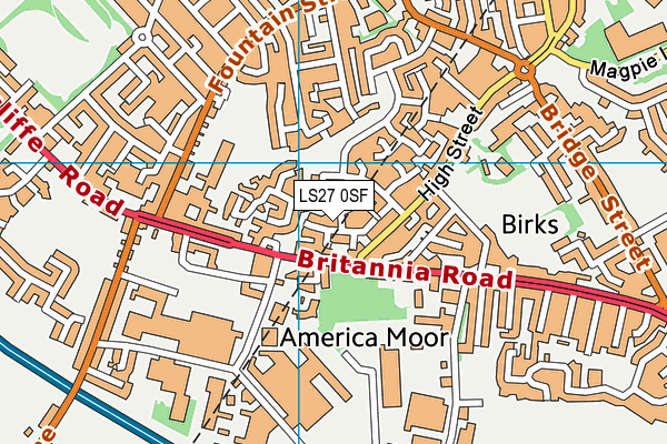 LS27 0SF map - OS VectorMap District (Ordnance Survey)