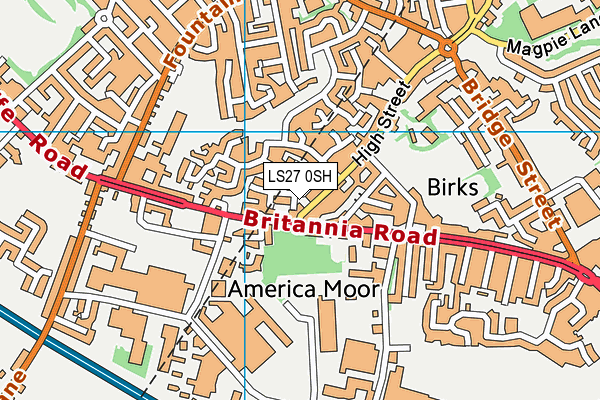 LS27 0SH map - OS VectorMap District (Ordnance Survey)