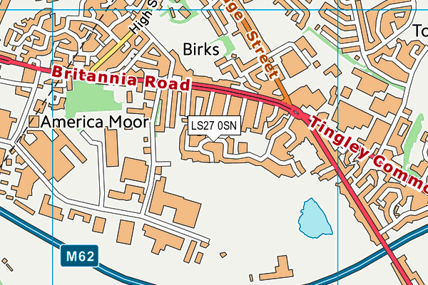 LS27 0SN map - OS VectorMap District (Ordnance Survey)