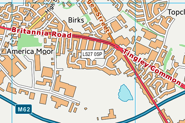 LS27 0SP map - OS VectorMap District (Ordnance Survey)