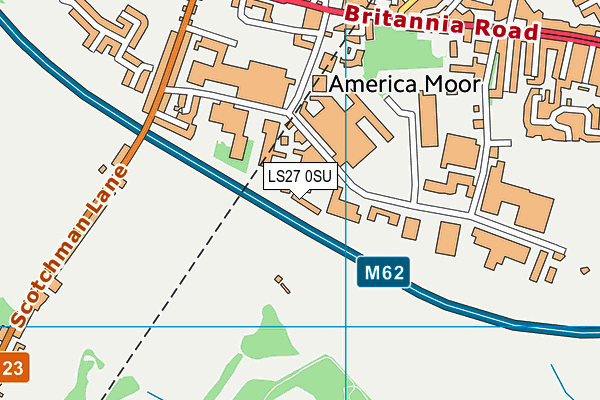 LS27 0SU map - OS VectorMap District (Ordnance Survey)