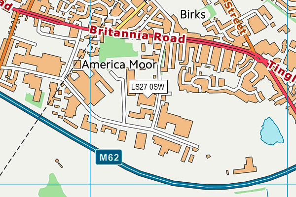 LS27 0SW map - OS VectorMap District (Ordnance Survey)