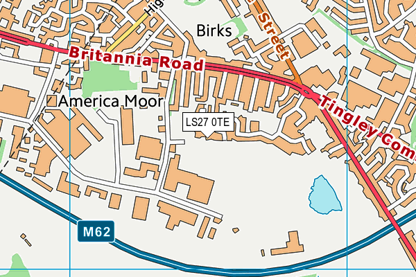 LS27 0TE map - OS VectorMap District (Ordnance Survey)