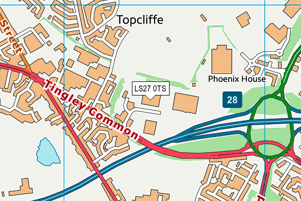 Village Gym (Leeds South) map (LS27 0TS) - OS VectorMap District (Ordnance Survey)