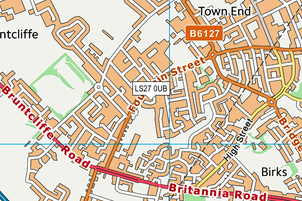 LS27 0UB map - OS VectorMap District (Ordnance Survey)