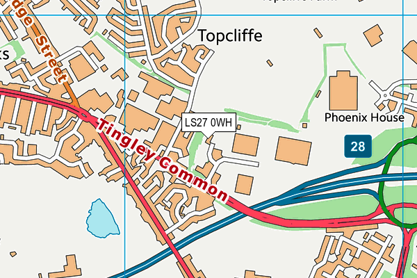 LS27 0WH map - OS VectorMap District (Ordnance Survey)