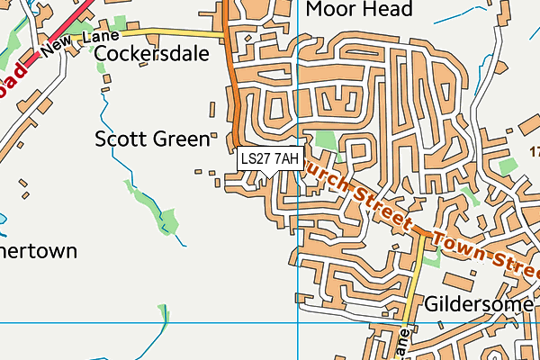 LS27 7AH map - OS VectorMap District (Ordnance Survey)