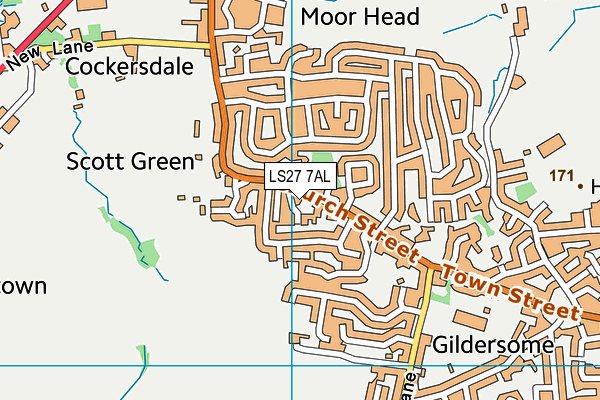 LS27 7AL map - OS VectorMap District (Ordnance Survey)