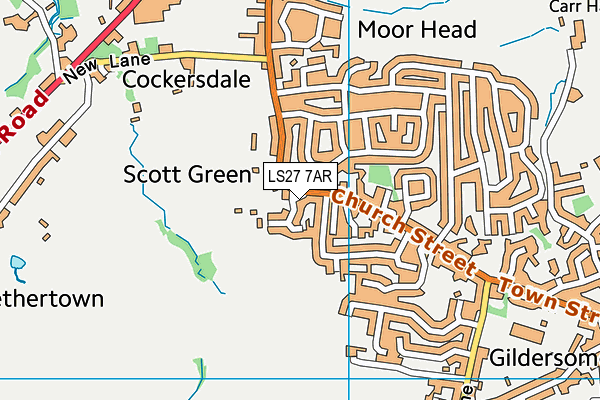 LS27 7AR map - OS VectorMap District (Ordnance Survey)