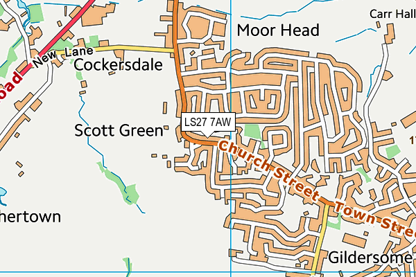 LS27 7AW map - OS VectorMap District (Ordnance Survey)