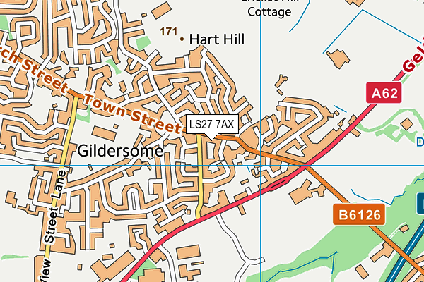 LS27 7AX map - OS VectorMap District (Ordnance Survey)