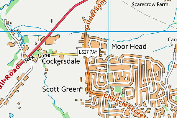 LS27 7AY map - OS VectorMap District (Ordnance Survey)