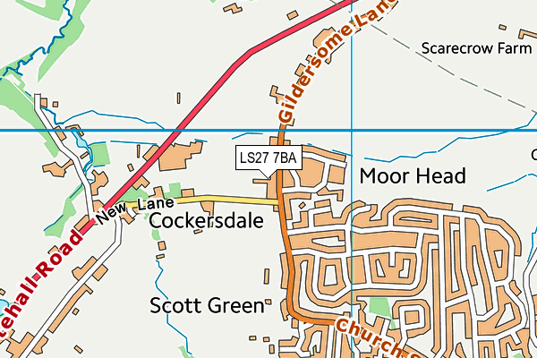 LS27 7BA map - OS VectorMap District (Ordnance Survey)
