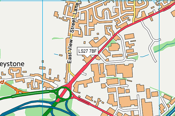 LS27 7BF map - OS VectorMap District (Ordnance Survey)