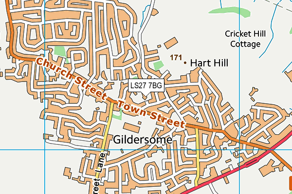 LS27 7BG map - OS VectorMap District (Ordnance Survey)