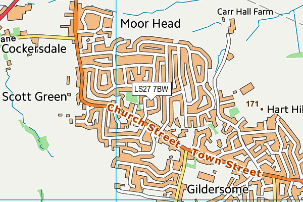 LS27 7BW map - OS VectorMap District (Ordnance Survey)
