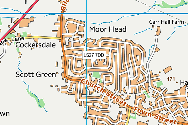 LS27 7DD map - OS VectorMap District (Ordnance Survey)