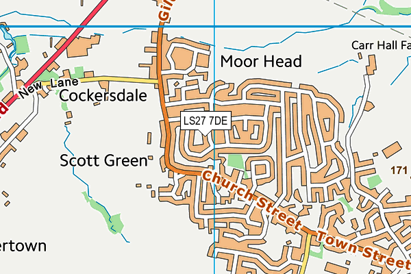 LS27 7DE map - OS VectorMap District (Ordnance Survey)
