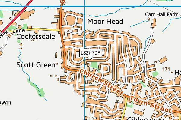 LS27 7DF map - OS VectorMap District (Ordnance Survey)