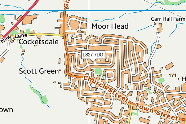 LS27 7DG map - OS VectorMap District (Ordnance Survey)