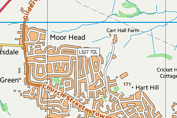 LS27 7DL map - OS VectorMap District (Ordnance Survey)