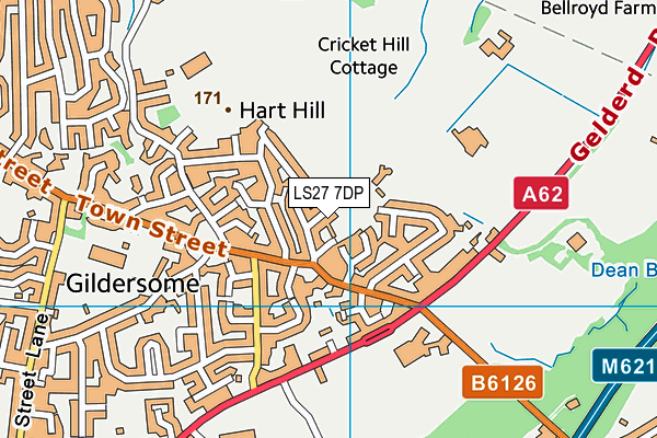 LS27 7DP map - OS VectorMap District (Ordnance Survey)