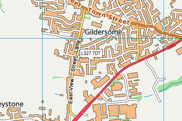 LS27 7DT map - OS VectorMap District (Ordnance Survey)